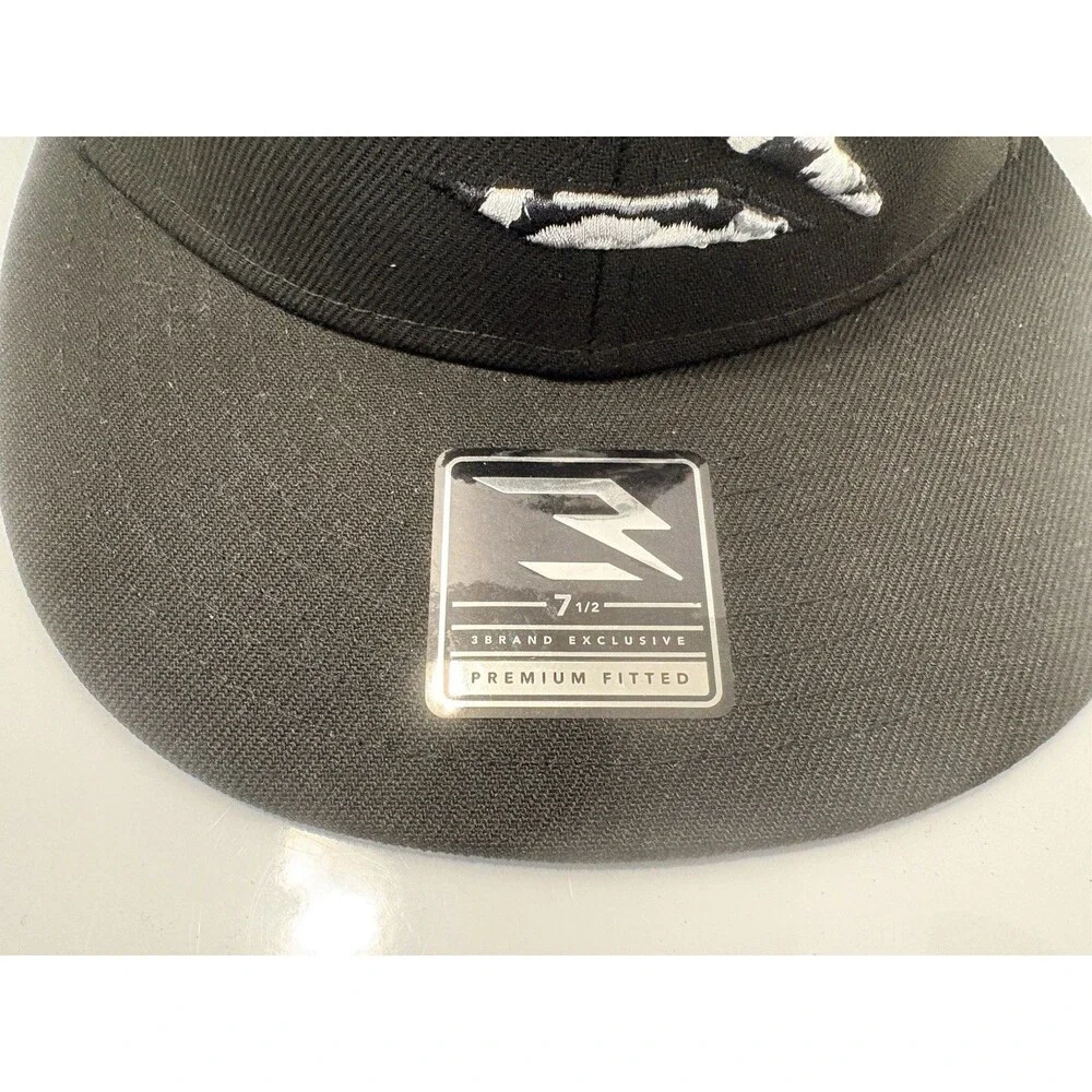 3Brand Camo Logo Black Hat Men’s 7 1/2 Lids Exclusive Special Edition Pins NWT